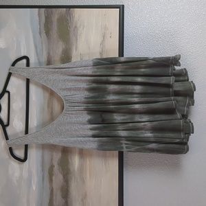 WE THE FREE OVERSIZED GREY/GREEN TIE DIE BOHO TANK TOP SIZE XS